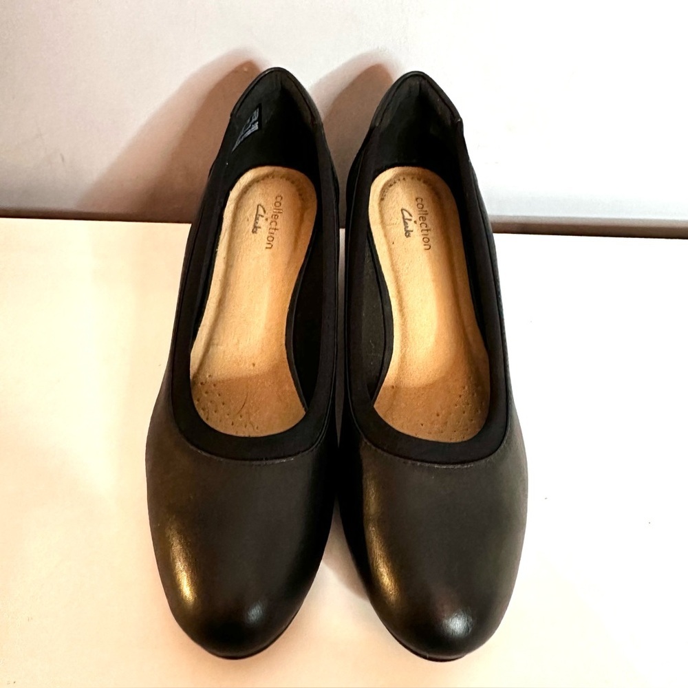 CLARKS - Women’s, Collection, Mallory Berry, Black, Leather, Size 8, Wedge, NWOT